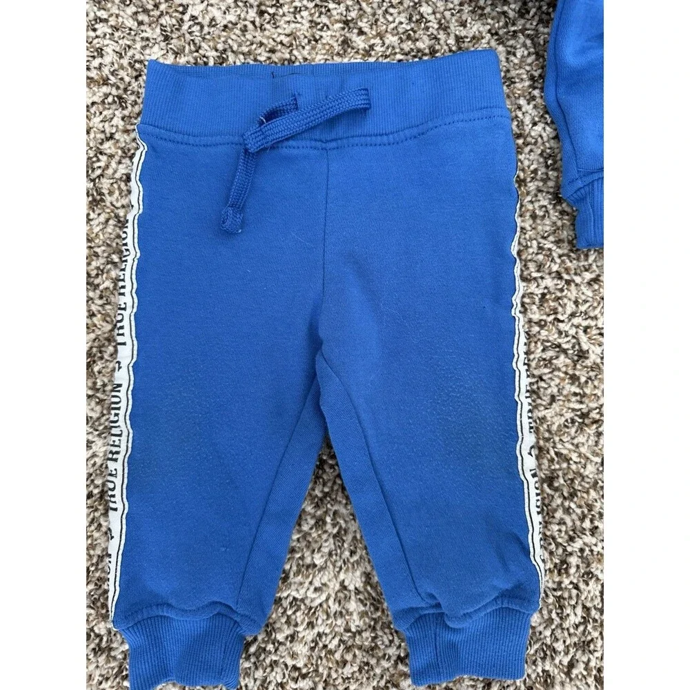 True Religion Baby Boys Fleece Hoodie Jogger Set Blue Size 12 Mths Jacket 18 M
